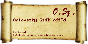 Orlovszky Szórád névjegykártya